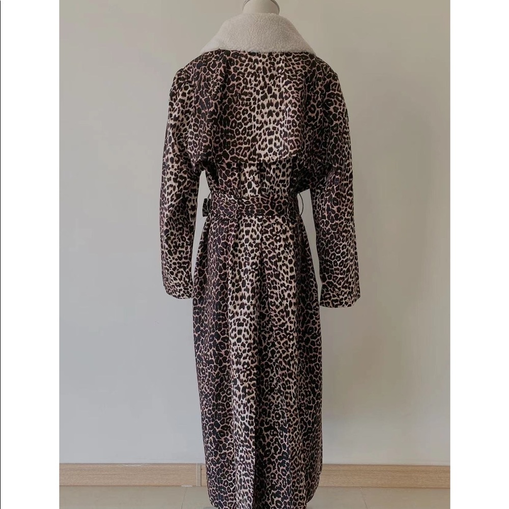 RIXO CYNTHIA LEOPARD Long Line Jacket Size L - Picture 2 of 6